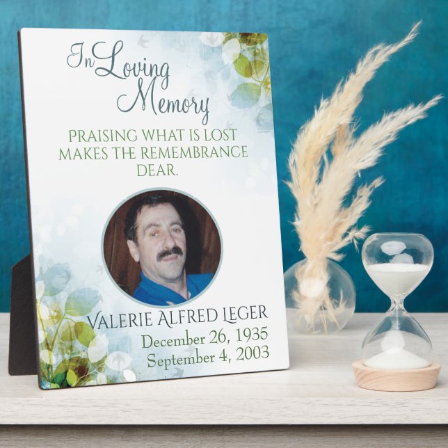 In Love Memory Memorial Keepake Fotoplatte (Seite)