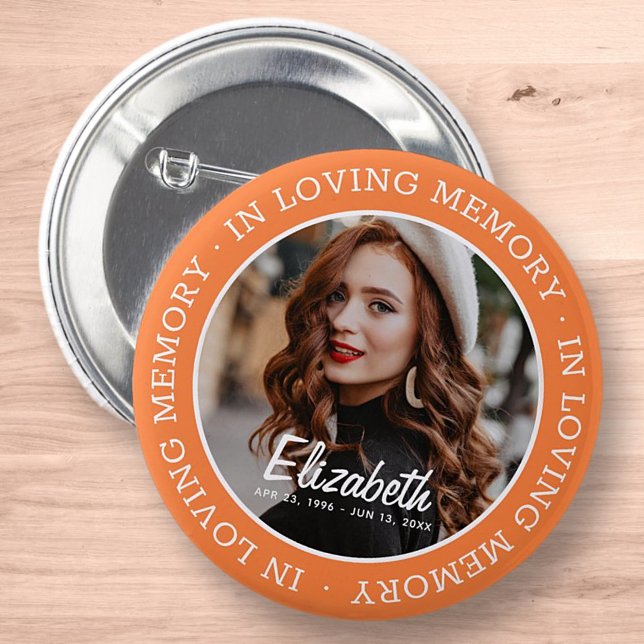 In Love Memory Memorial Modern Custom Foto Button (Von Creator hochgeladen)