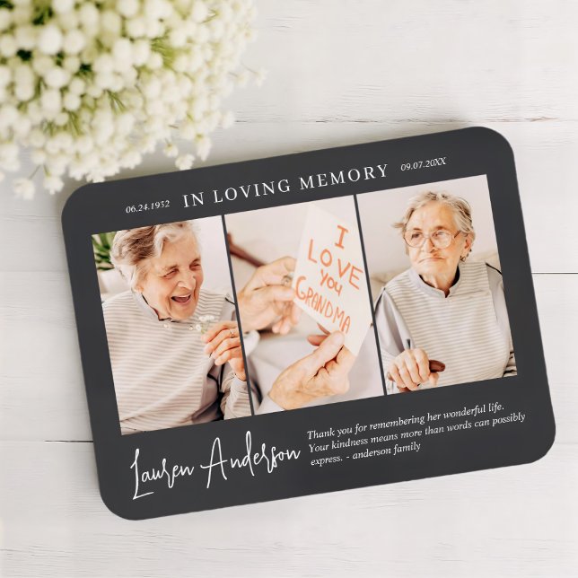 In Love Memory Memorial Modern Simple 3 Foto Magnet (Von Creator hochgeladen)