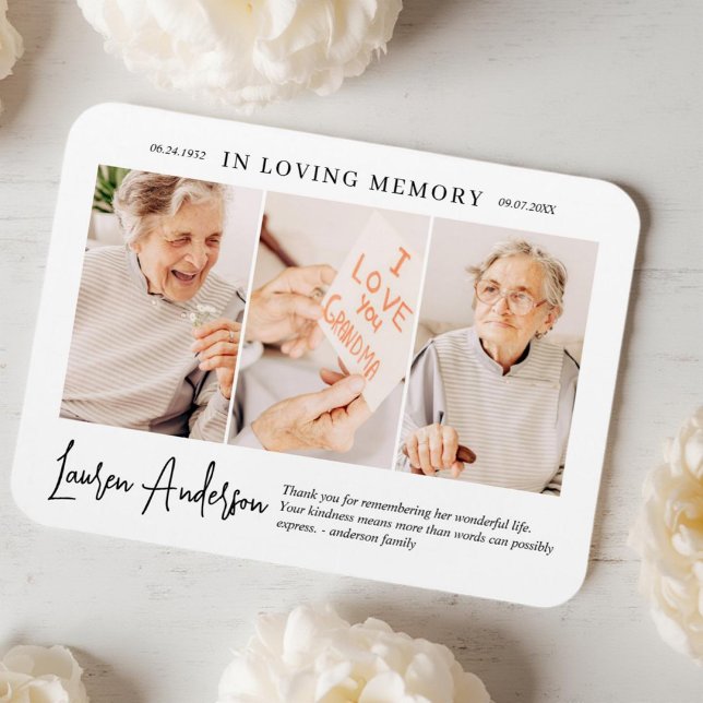 In Love Memory Memorial Modern Simple 3 Foto Magnet (Von Creator hochgeladen)