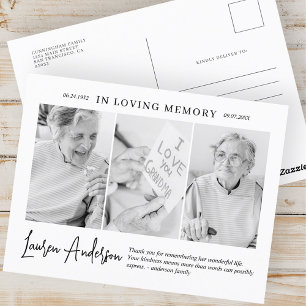 In Love Memory Memorial Modern Simple 3 Foto Postkarte