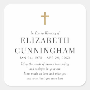 In Love Memory Memorial Modern Simple Cross Quadratischer Aufkleber