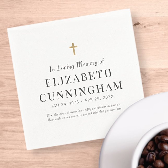 In Love Memory Memorial Modern Simple Cross Serviette (Von Creator hochgeladen)