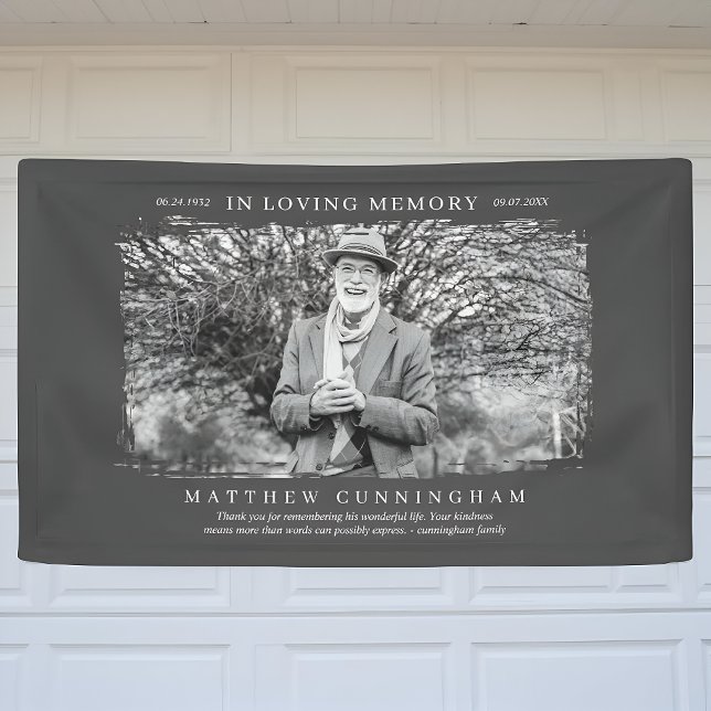 In Love Memory Memorial Modern Simple Foto Banner (Von Creator hochgeladen)