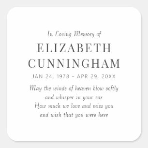 In Love Memory Memorial Modern Simple Quadratischer Aufkleber
