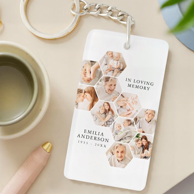 In Love Memory Memorial Moderne Foto Collage Schlüsselanhänger (Von Creator hochgeladen)