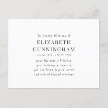 In Love Memory Memorial Modernes einfaches Angebot