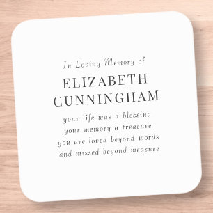 In Love Memory Memorial Modernes einfaches Angebot Quadratischer Aufkleber