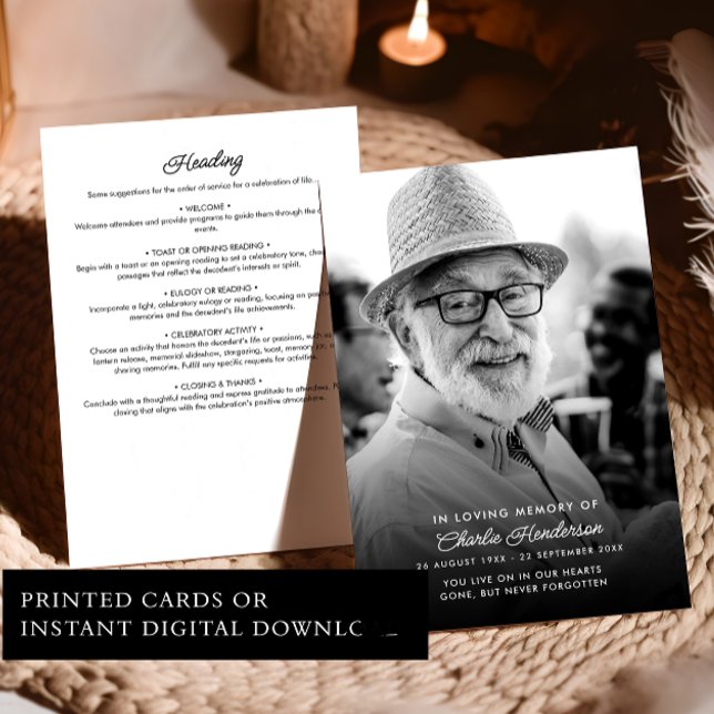 In Love Memory Memorial Order of Service Program Einladung (Von Creator hochgeladen)