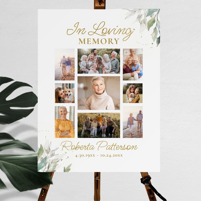 In Love Memory Memorial Photo Collage personnalisé (Créateur téléchargé)