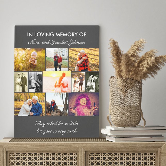 In Love Memory Memorial Zitat Gray Foto Collage Leinwanddruck (Von Creator hochgeladen)