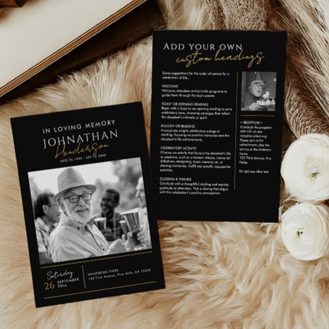 In Love Memory Modern 2-Foto-Elegante Gedenkstätte Programm (Von Creator hochgeladen)