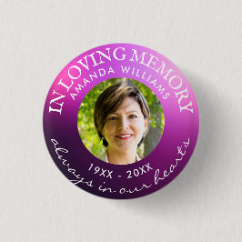 In Love Memory Modern Amethyst Mauve Iris Lila Button