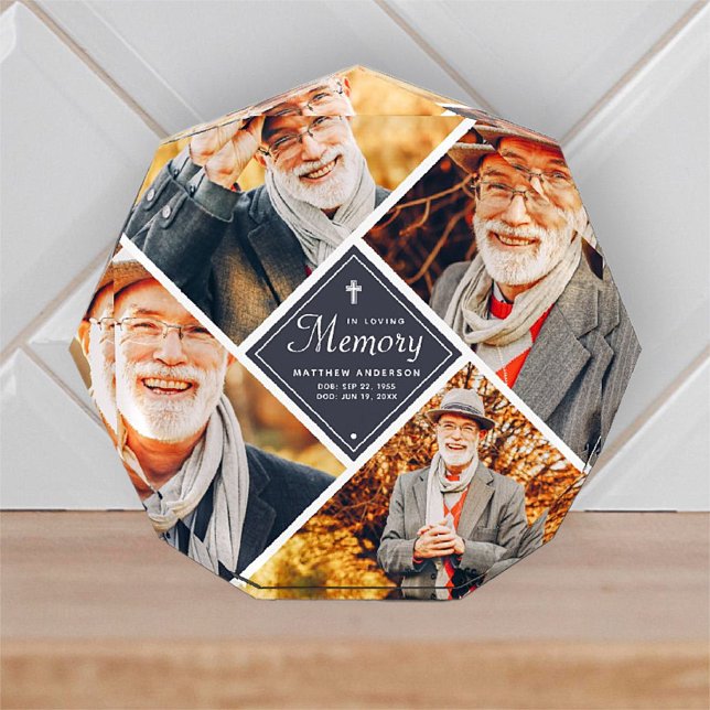 In Love Memory Modern Cross Multi Foto Template (Von Creator hochgeladen)