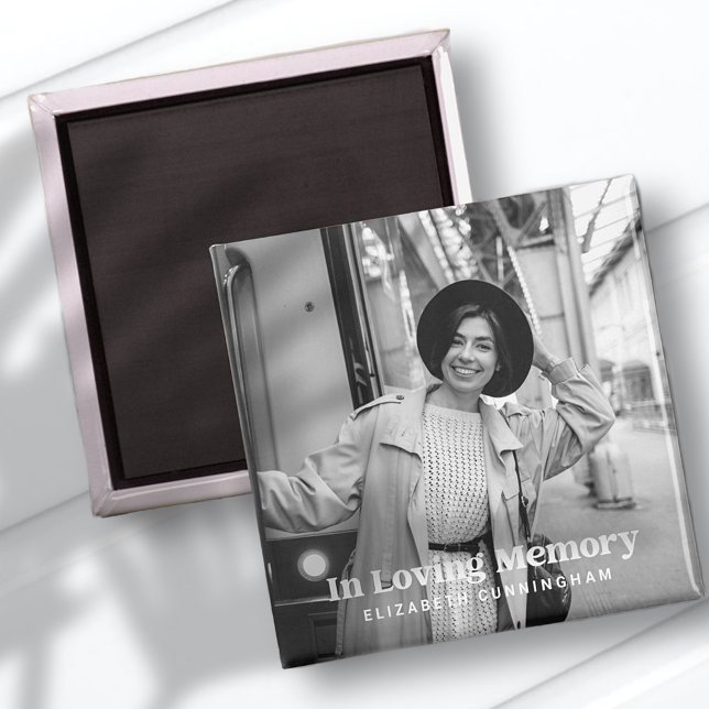 In Love Memory Modern Custom Foto Memorial Magnet (Von Creator hochgeladen)