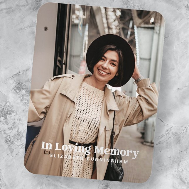 In Love Memory Modern Custom Foto Memorial Magnet (Von Creator hochgeladen)