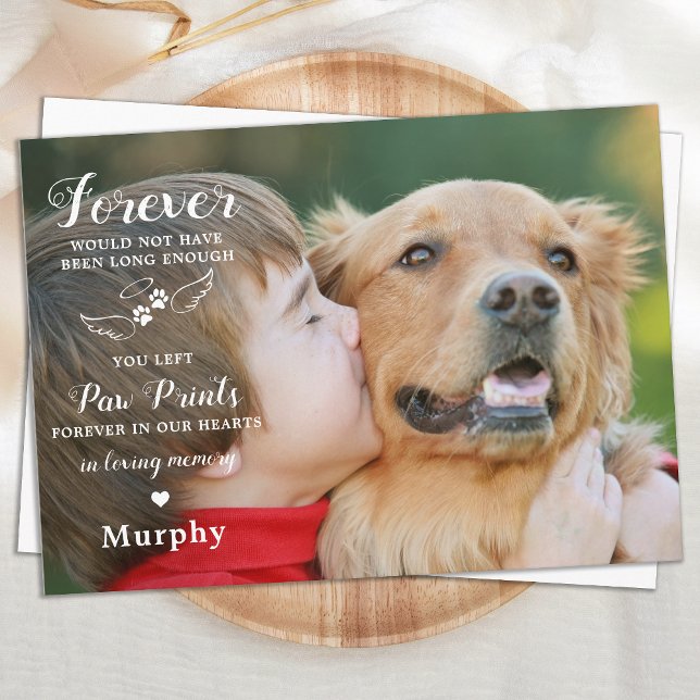 In Love Memory Modern Custom Foto Pet Memorial Dankeskarte (Von Creator hochgeladen)