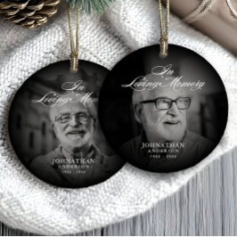 In Love Memory Modern Memorial Keepake Foto Keramik Ornament