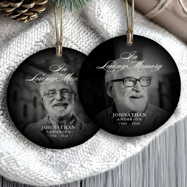 In Love Memory Modern Memorial Keepake Foto Keramik Ornament (Von Creator hochgeladen)