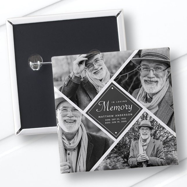 In Love Memory Modern Multi Foto Template Button (Von Creator hochgeladen)