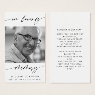 In Love Memory Modern Script Foto Beerdigung