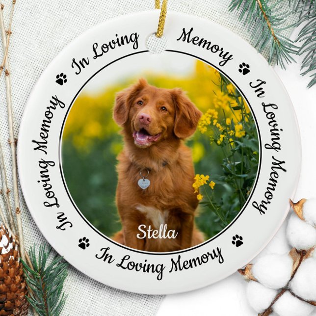 In Love Memory Moderne Hunde Foto Pet Memorial Keramik Ornament (Von Creator hochgeladen)