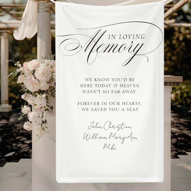 "In Love Memory" Moderne, Kalligrafie, Hochzeit Banner ("In Loving Memory" Modern, Calligraphy, Wedding Banner.)