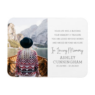 In Love Memory Modernes elegantes, schlichtes Foto Magnet