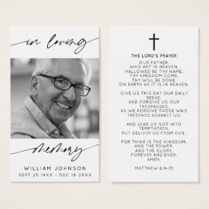 In Love Memory Modernes Script Foto Gebet