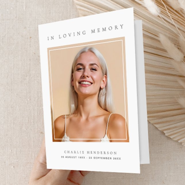 In Love Memory Obituary Minimalistisch Beerdigung Programm (Von Creator hochgeladen)