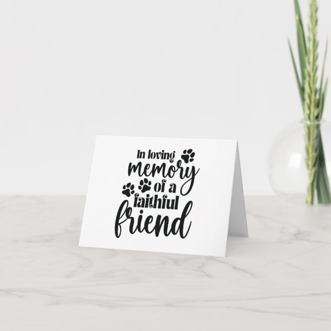 In Love Memory of a Faithful Friend BLANK Card Karte (Vorderseite)