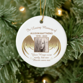 In Love Memory of Foto Wings Memorial Keramik Ornament