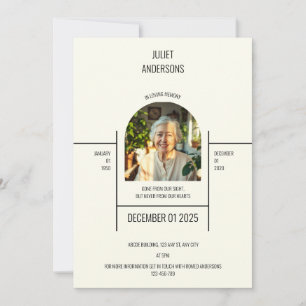 In Love Memory of Memorial Invitation Card Einladung