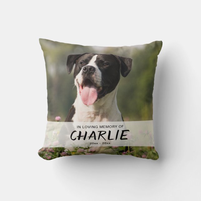 In Love Memory of Pet Personalisiert Name Foto Kissen (Vorderseite)