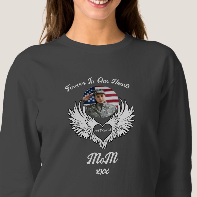 In Love Memory of Veteran Mom Photo Sweatshirt (Créateur téléchargé)
