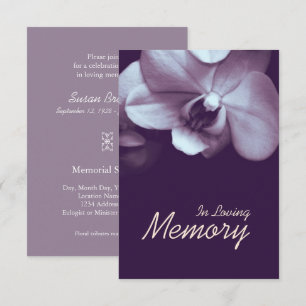 In Love Memory Orchid DP Beerdigung Ankündigung