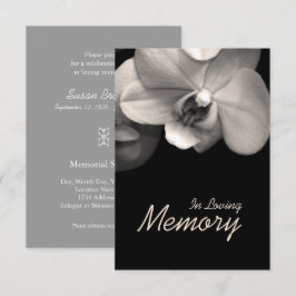 In Love Memory Orchid Sepia Beerdigung Ankündigung