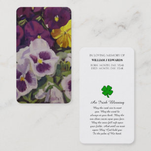 In Love Memory Pansy Blume Sympathy Card Visitenkarte