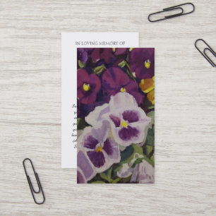 In Love Memory Pansy Blume Sympathy Card Visitenkarte