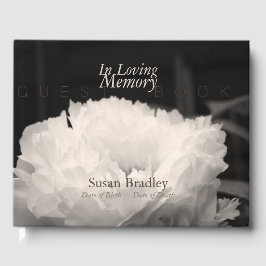 In Love Memory Peony Funeral Gästebuch 1