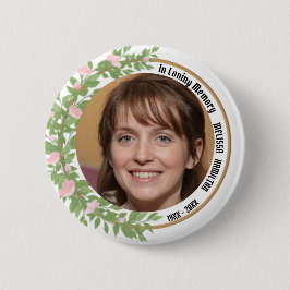 In Love Memory Personalisiert Foto Beerdigung Button