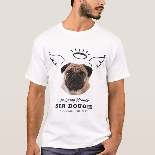 In Love Memory Pet Angel Wings Foto Memorial T-Shirt (Vorderseite)