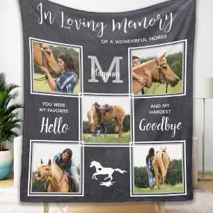 In Love Memory Pet Horse Memorial FotoCollage Fleecedecke
