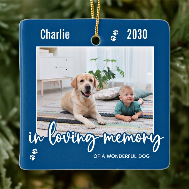 In Love Memory Pet Memorial 2 Hund Foto Keepake Keramikornament (Von Creator hochgeladen)