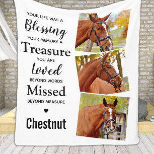 In Love Memory Pet Memorial Custom 3 Bilder Fleecedecke