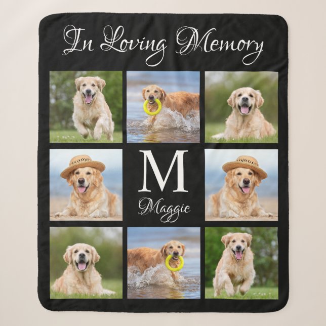 In Love Memory Pet Memorial Foto Collage Sherpadecke (Vorderseite)