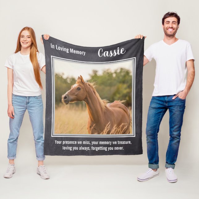 In Love Memory Pet Memorial Horse Foto Fleecedecke (Beispiel)