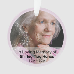 In Love Memory Pink Stardust Memorial Oval Foto Ornament