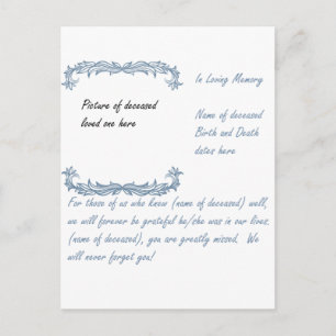 In Love Memory Postkarte