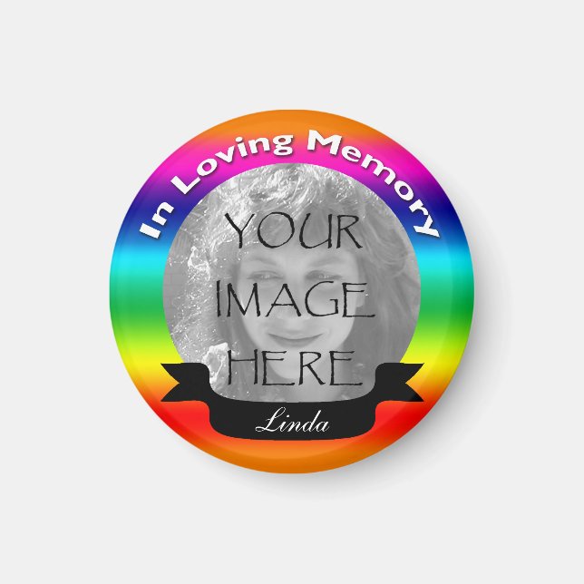 In Love Memory Rainbow Foto Magnet (Vorne)